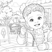Let's Color David eat Ice Cream